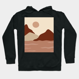 Boho Abstract Artl Landscape Sunset Mountains Design Hoodie